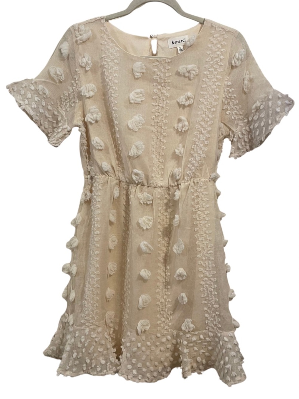 &merci Mix Swiss Dot Flounce Dress